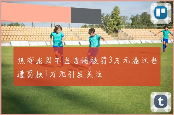 焦海龙因不当言语被罚3万元潘江也遭罚款1万元引发关注